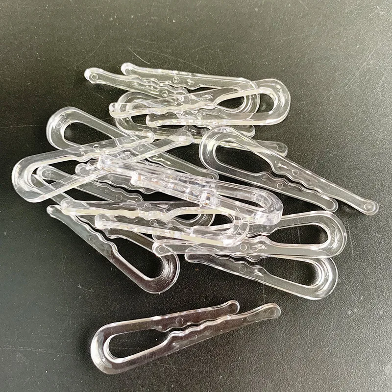 R-Shaped Transparent And Durable Plastic Crocodile Clip Shirt Folding Tie Socks Pants Fixed Clothing White And Transparent