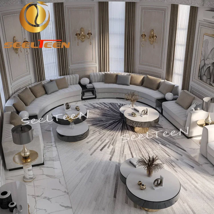 Modern Circle Shape Living Room Sectional Sofa Furniture Chesterfield Sofa