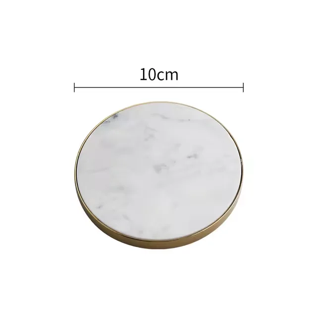 Simple Phnom Penh Round Placemat Coffee Cup Mat Heat Insulation Pad Marble Set of 4 Coasters