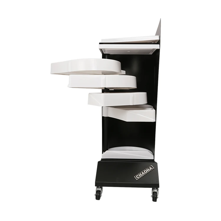 CHAOBA Multifunctional Beautiful Design Beauty Salon Metal Trolley Car Mobile Hair Color Trolley Cart