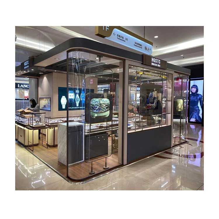 Processing high-grade jewelry display cabinet Gold jewelry display cabinet stainless steel jewelry counter glass display cabinet