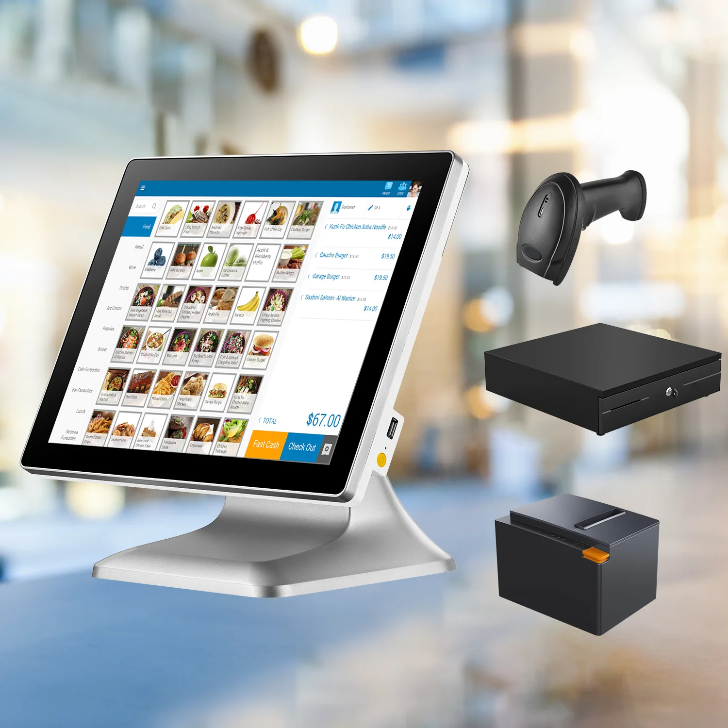 Easy Maintainess 15-дюймовый сенсорный экран POS кассовый аппарат Windows точки продажи устройства системы для розничной торговли