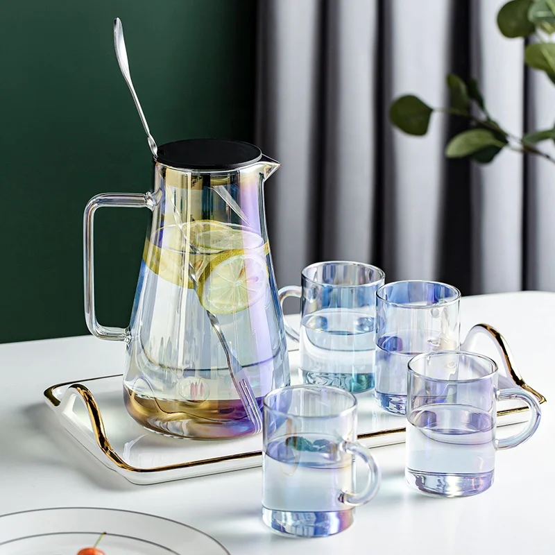 Clear Glass Water Bottle Juice Jug High Capacity Heatable Tea Pot Kettle Heat-Resistant Leak-Proof Carafe tea jug