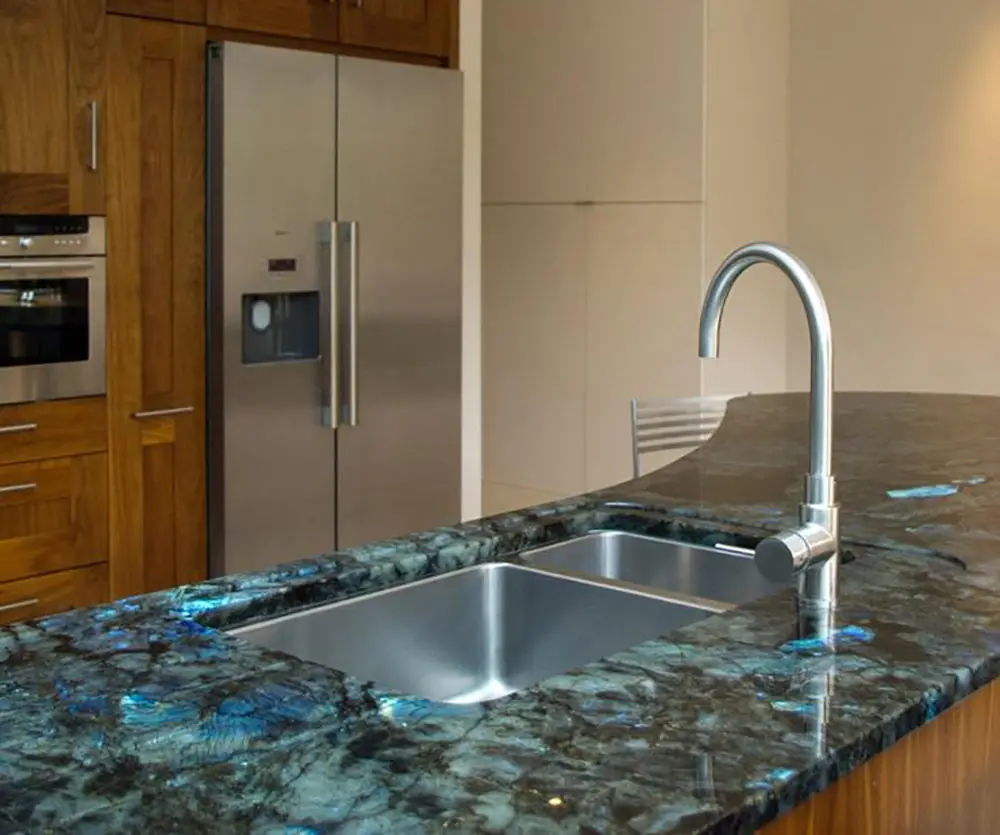 Cut to Size Labrador Labradorite Granite Luxury Stone Blue Jade Kitchen Island Translucent Lemurian Blue Granite Slab Tile