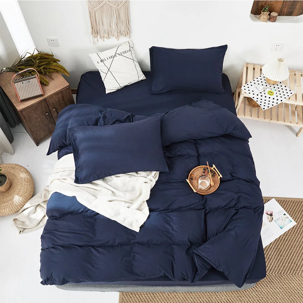 Wholesale Anti-bacteria Ultra Soft 100% Cotton jersey Knit Sheet Set plain bed queen size sheet set