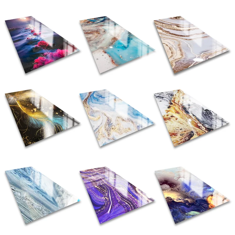 indoor Living room TV wall pvc ceiling pan decor sheet marble sheet bamboo charcoal wood veneer uv panels 3d pvc wall panel