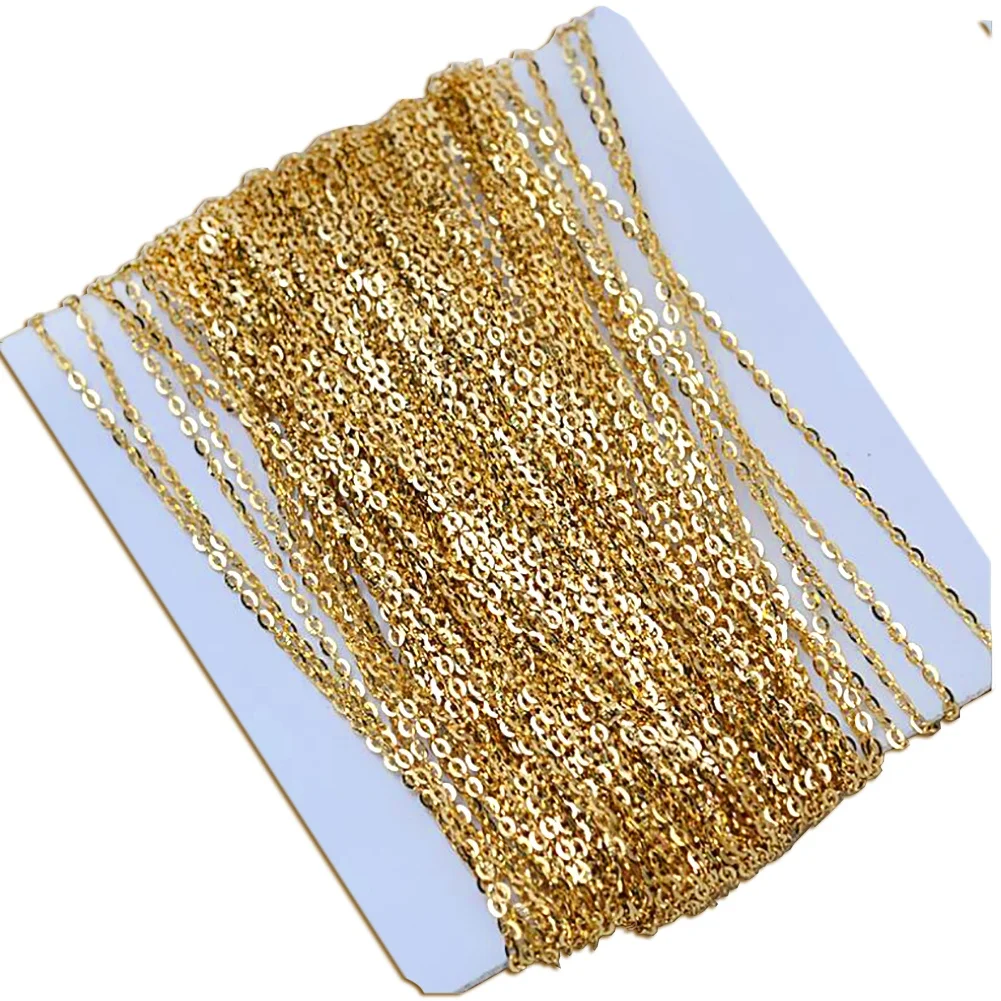 18K jewelry DIY accessories chain tassel jewelry making supplies Au750 gold Semi-finished Rolo chain for jewelry making