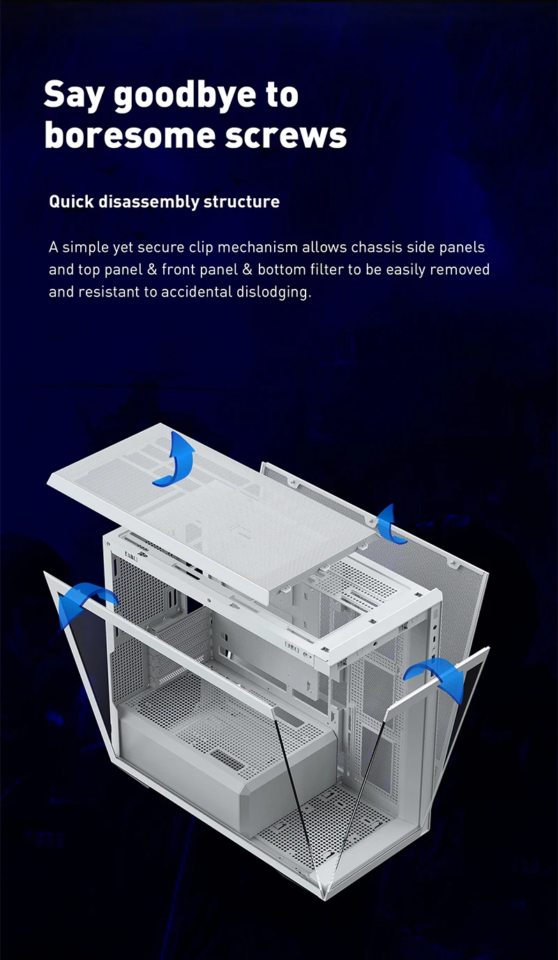 2023 latest design Oem Dual Tempered Glass Desktop Computer Case Pc Gaming Casing Gamer MAtx Case