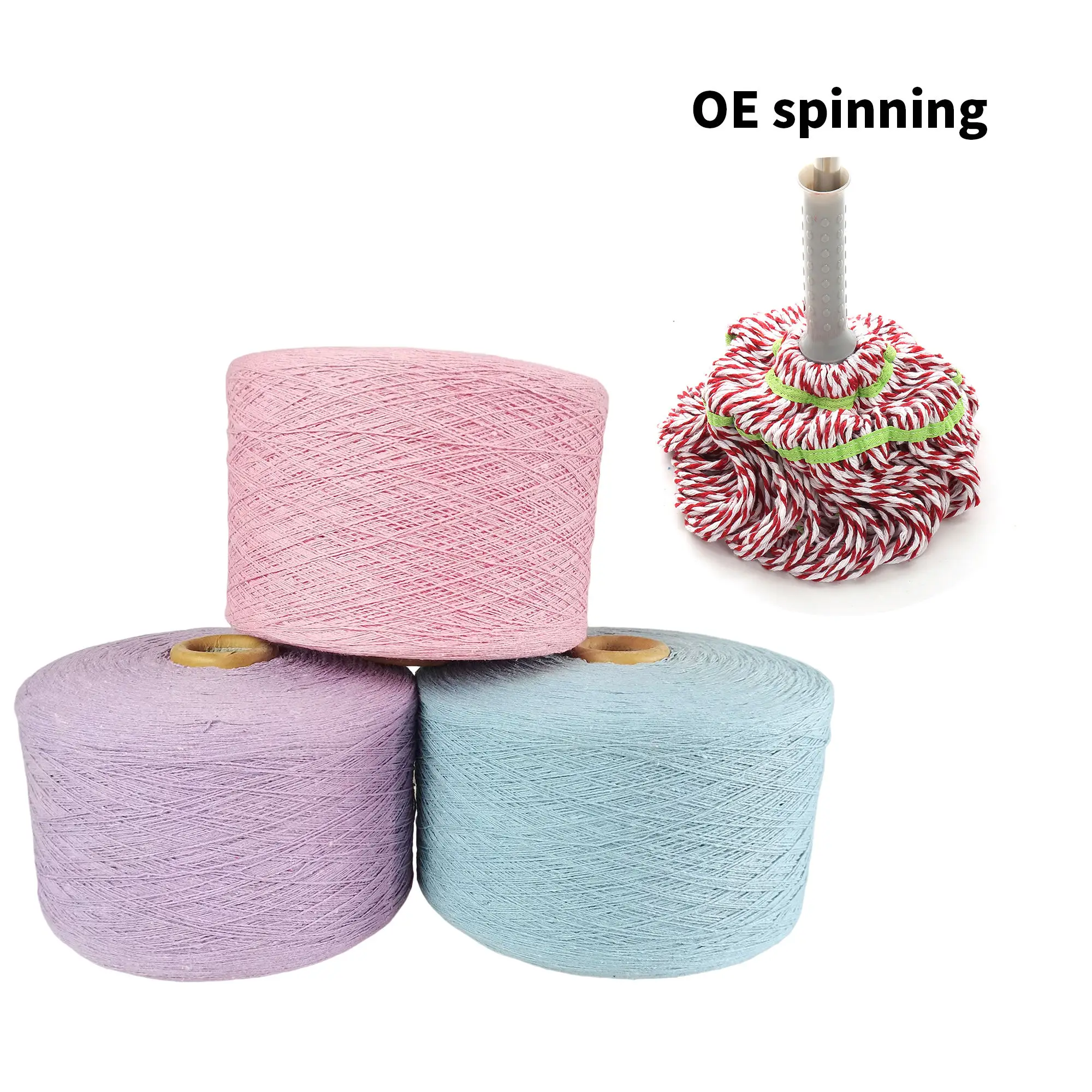 Custom Cotton Sustainable Low Twist Hand Knitting Moisture-Absorbent Microfiber Recycled Mop Yarns