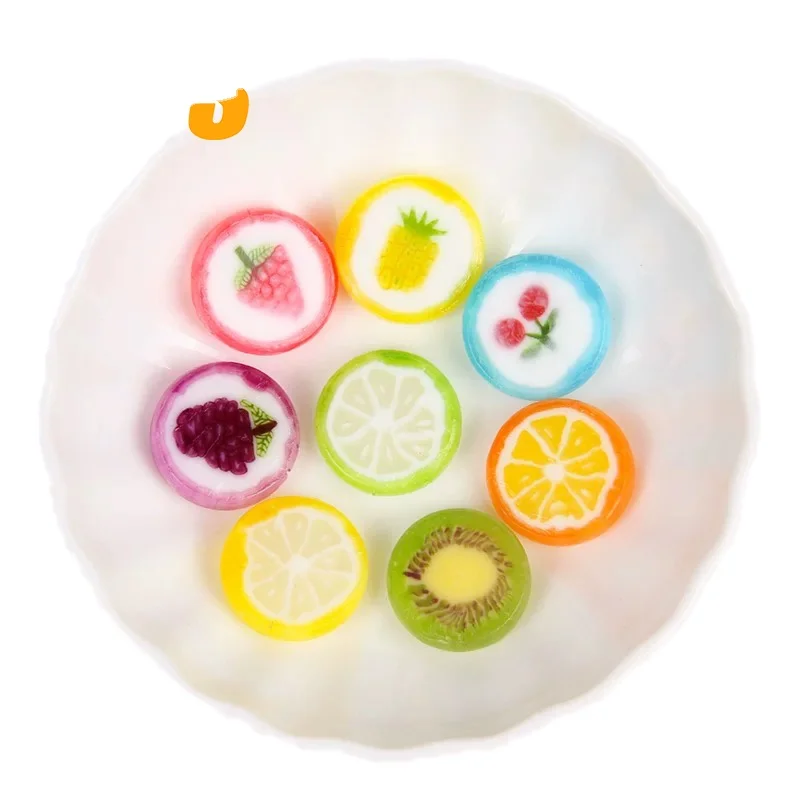 Индивидуальные разноцветные фруктовые жесткие конфеты в форме таблетки