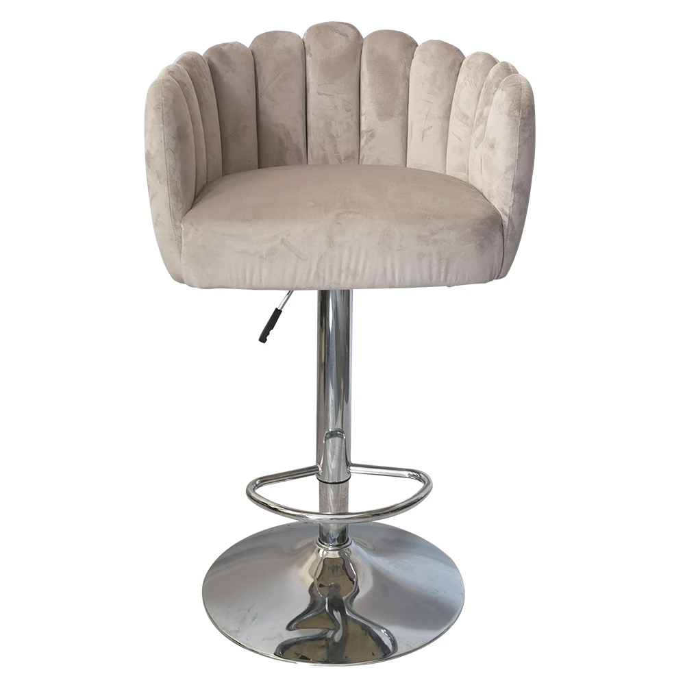 YiXin high quality modern style soft bar stool fabric velvet adjustable height swivel bar chairs