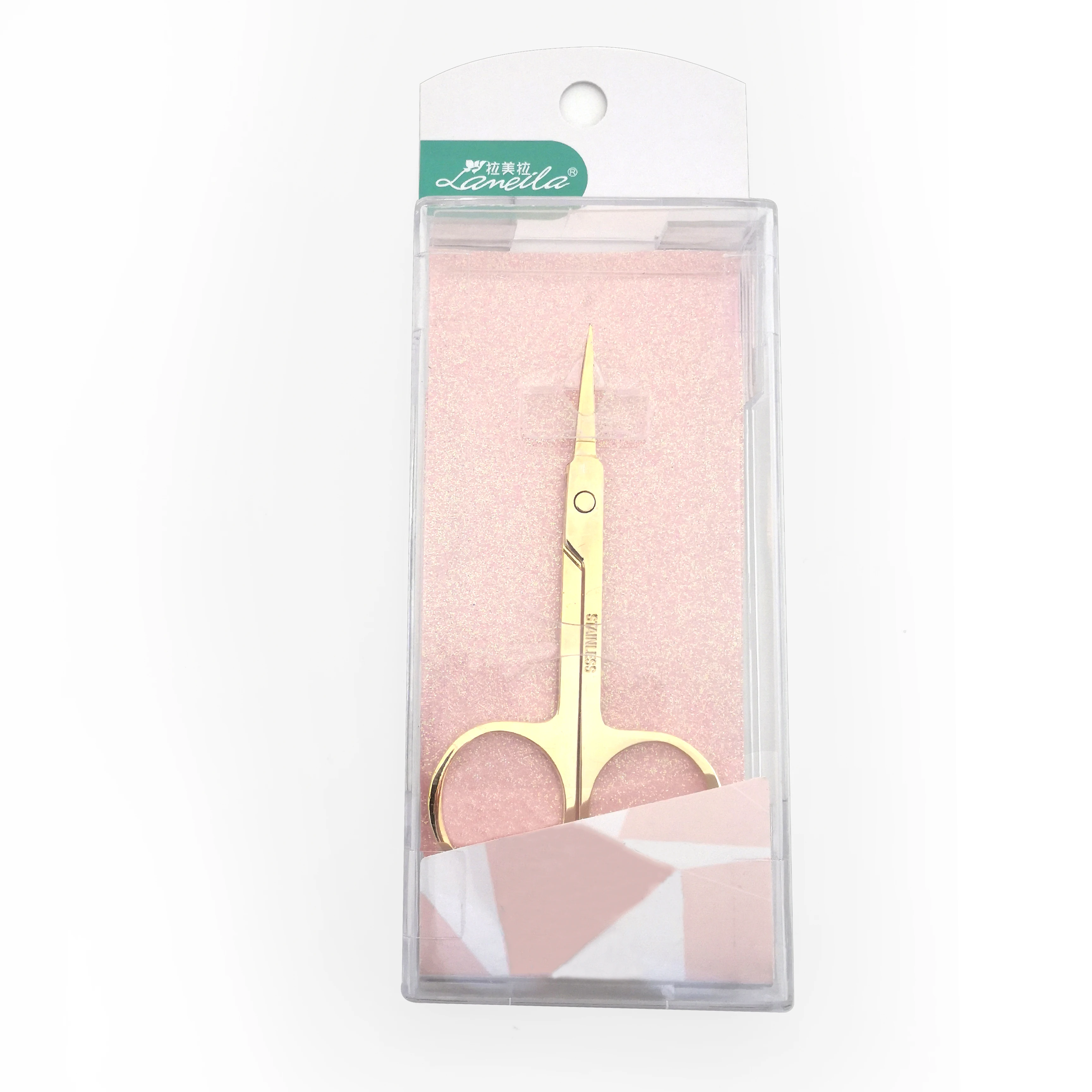 Muting Make Your Brand Eyelashes Scissors Stainless Steel Mini Eyebrow Scissors With Custom Logo Packaging