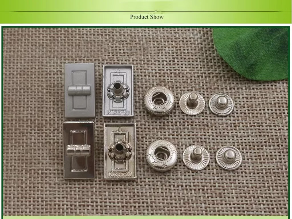 Custom Garment Accessories Rectangle Press Buttons Metal Zinc Alloy Snap Buttons For Clothing