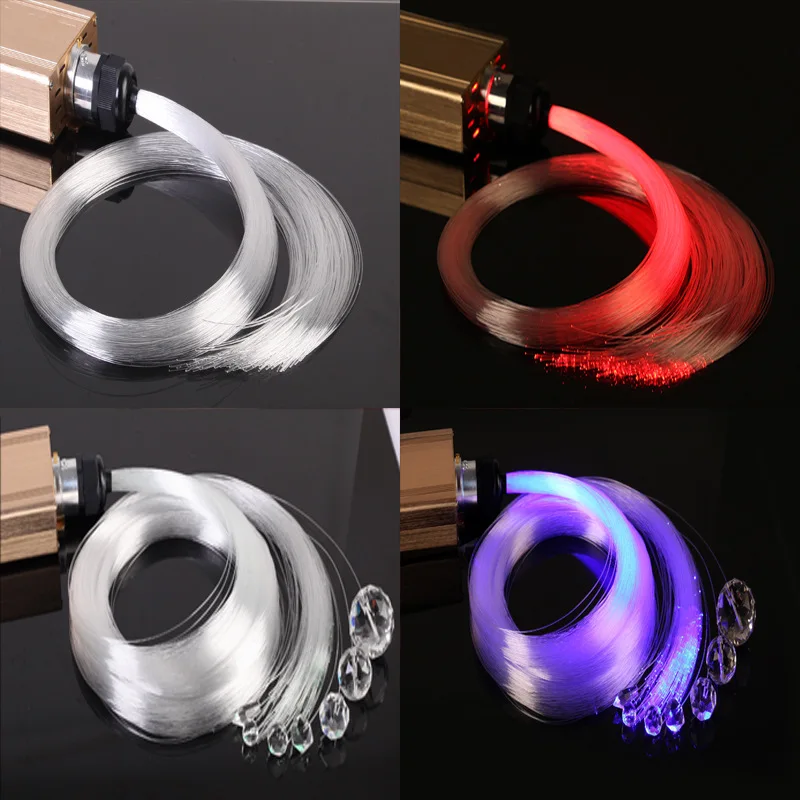 16 Вт RGB 1 5 м 150 шт. * 0 75 мм 7 цветов меняющий волоконно-оптический комплект с пультом дистанционного