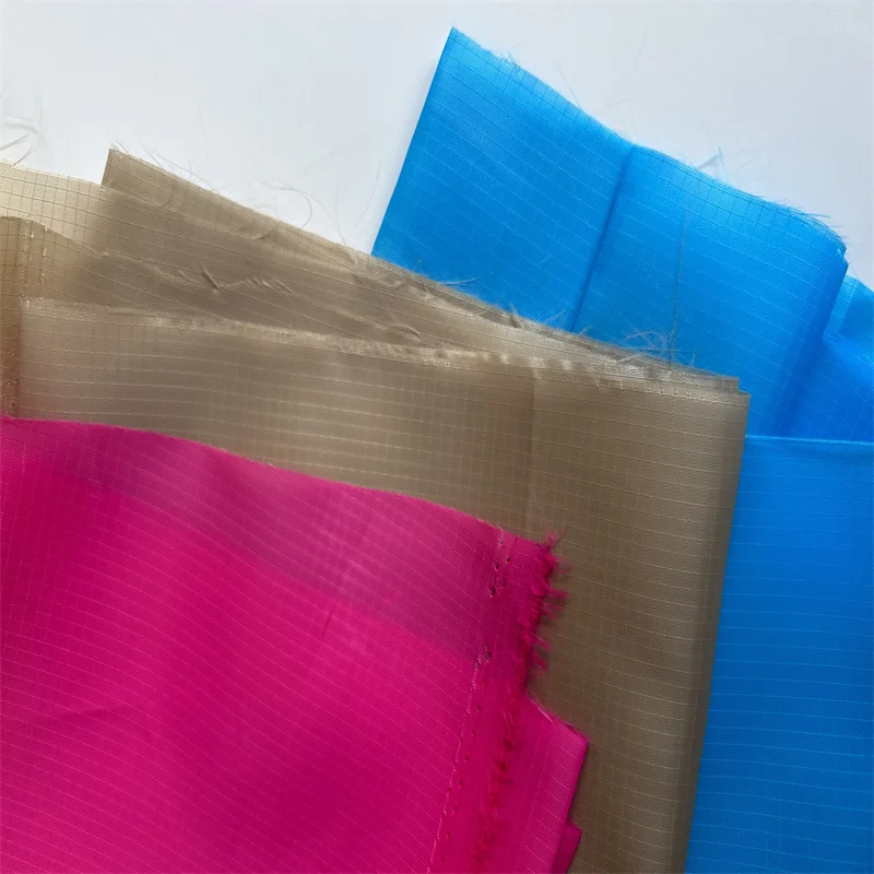 Eco-friendly Polyester Plaids PU Coated Ultralight Ripstop Kites Fabrics