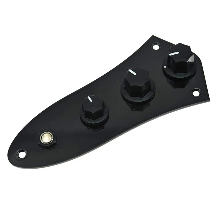 Black Loaded JB Bass Control Board Prewired Control Plate With Wiring Harness Push Pull Potentiometers for For Jazz Bass Guitar