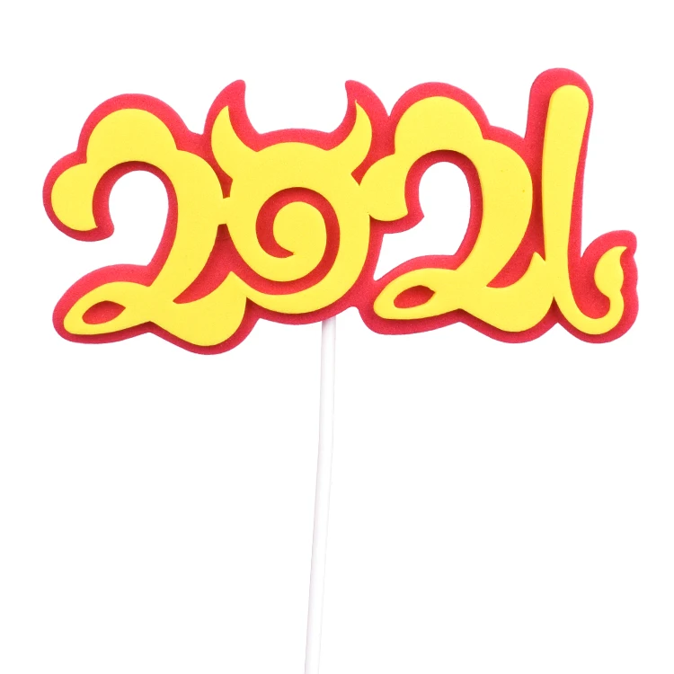 
EVA cake Topper cake decoration cake insertion DIY for new year 2021 10 pcs/bag 