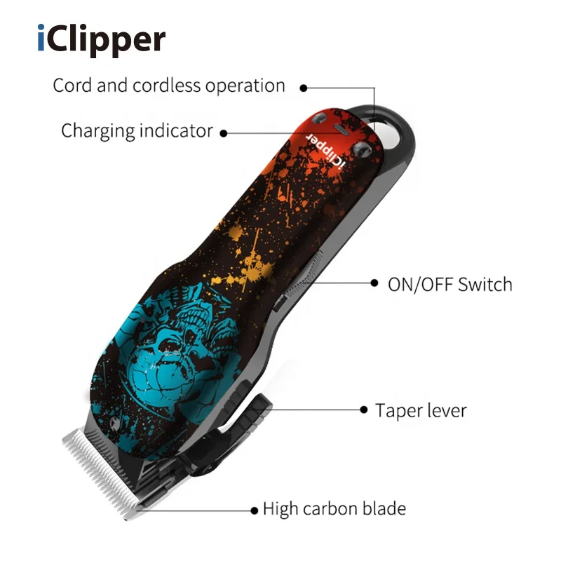 IClipper-Y4 машинка для стрижки волос с переводной крышкой профессиональная