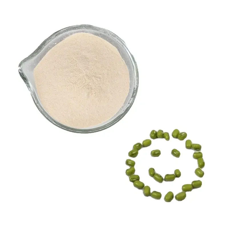 Pure Mung Bean Protein Isolate Powder Herbal Extract Mung Bean Seed Food Halal Certified White Powder Bottle 1kg Food Supplement