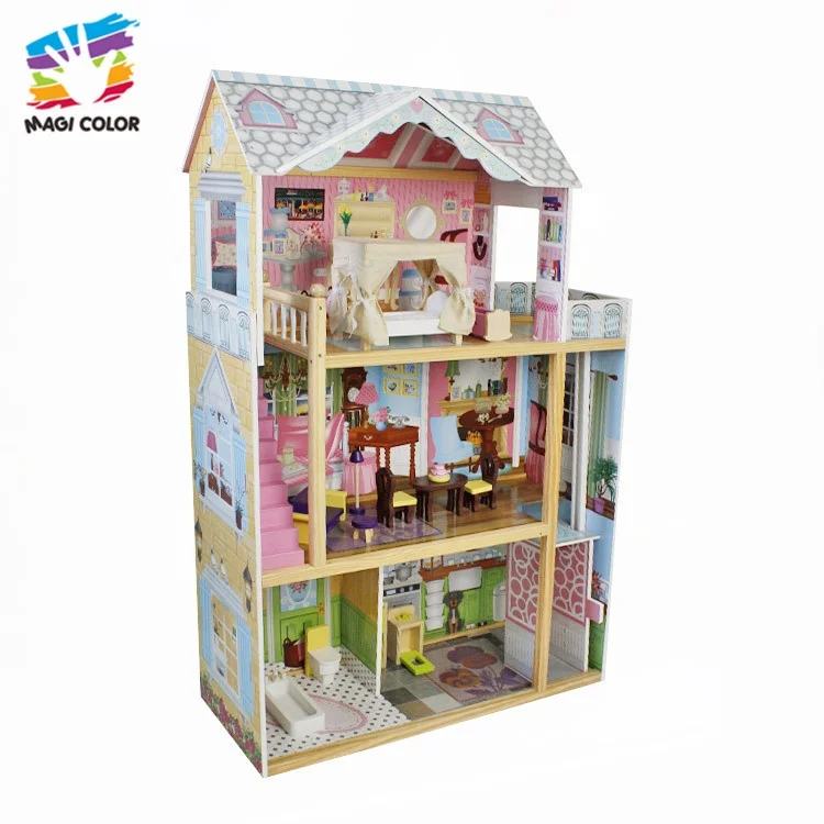 
Ready To Ship girl princess wooden 18 inch doll house with 3 floors W06A247 