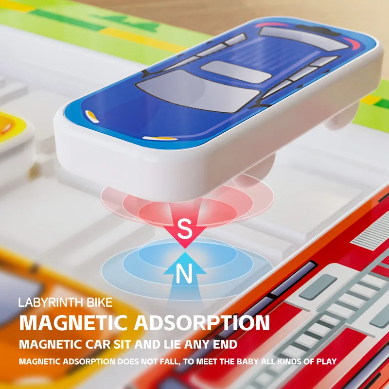 Thinking training toys Child Magnetic Moving Car Break Through Board Game  with 15 Cars and 360 Levels Parent-child games