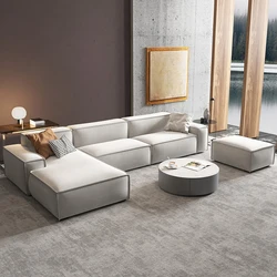 European style simple high-quality sofa couch living room furniture cost-effective large fabric L shape section sofa