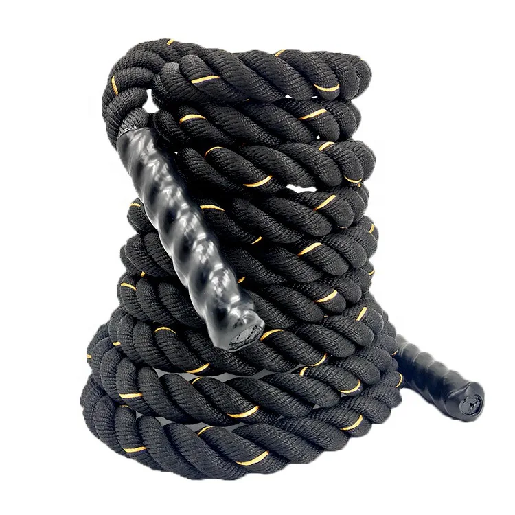 Physical Training Battle Ropes Bodybuilding  38mm or 50mm Big Black Gold 9Mm Battle Rope For Commercial