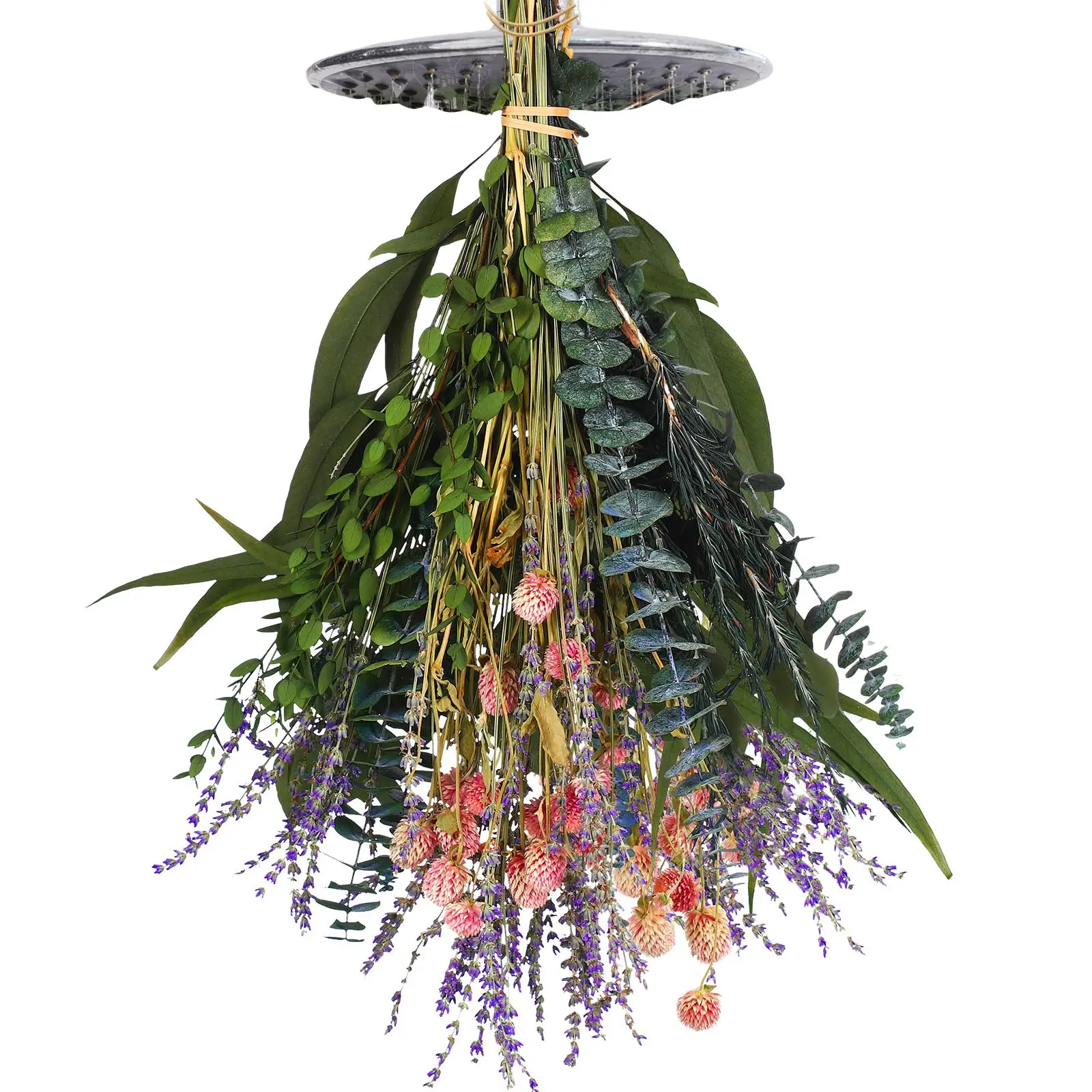 Dried Eucalyptus Stems Hanging Lavender Flowers Bundle Natural Preserved Eucalyptus Leaves bouquet Decoration for Shower Wedding