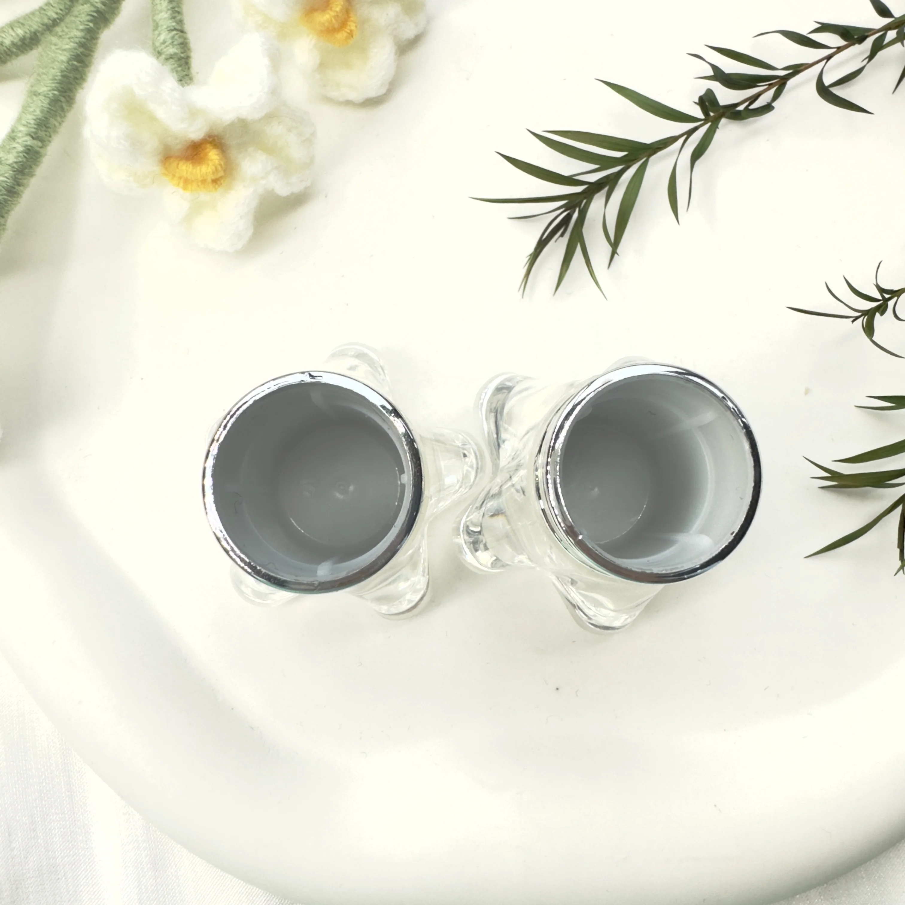 Best-Selling Flower shaped perfume bottle lid Silver clear plastic perfume bottle lid