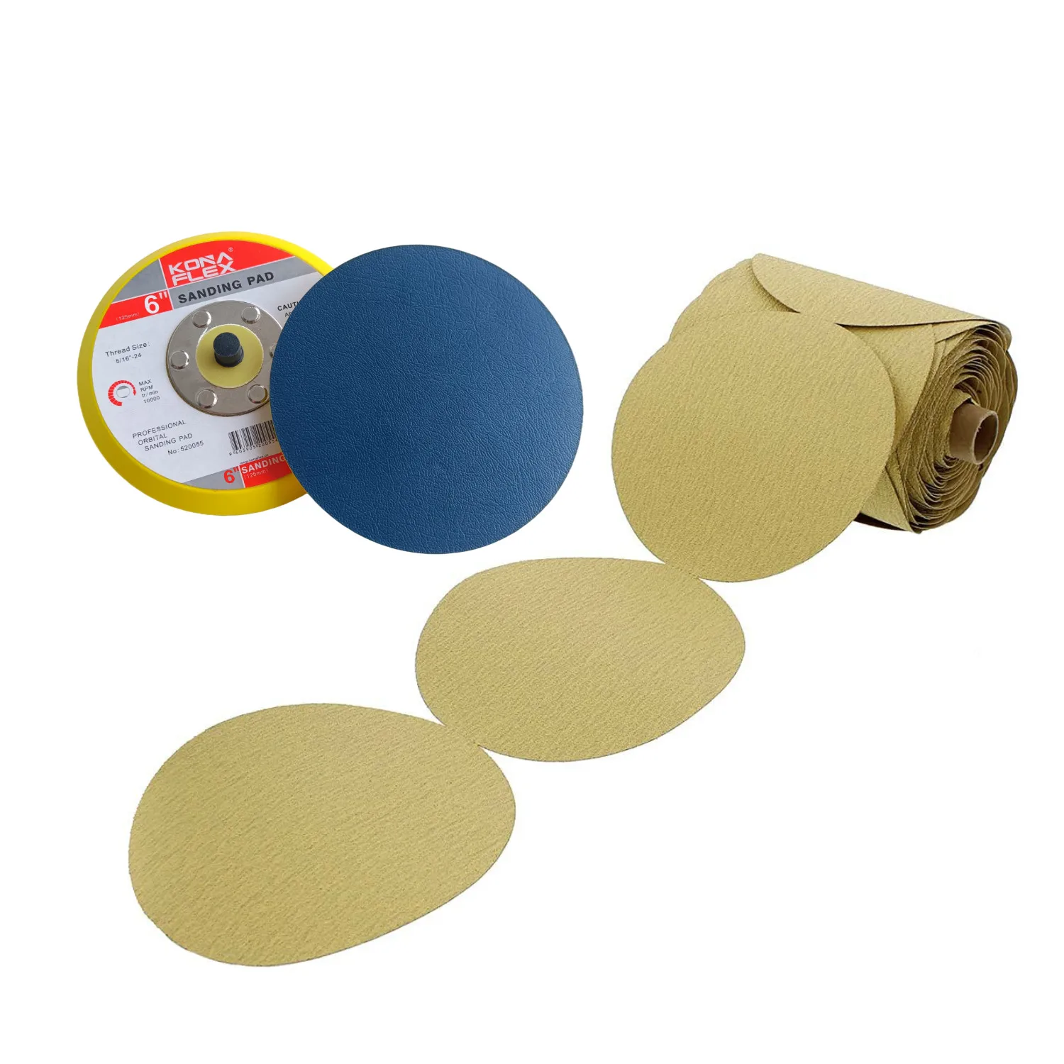 Konaflex-Golden  6 inch(150mm) with PSA backing sanding disc roll