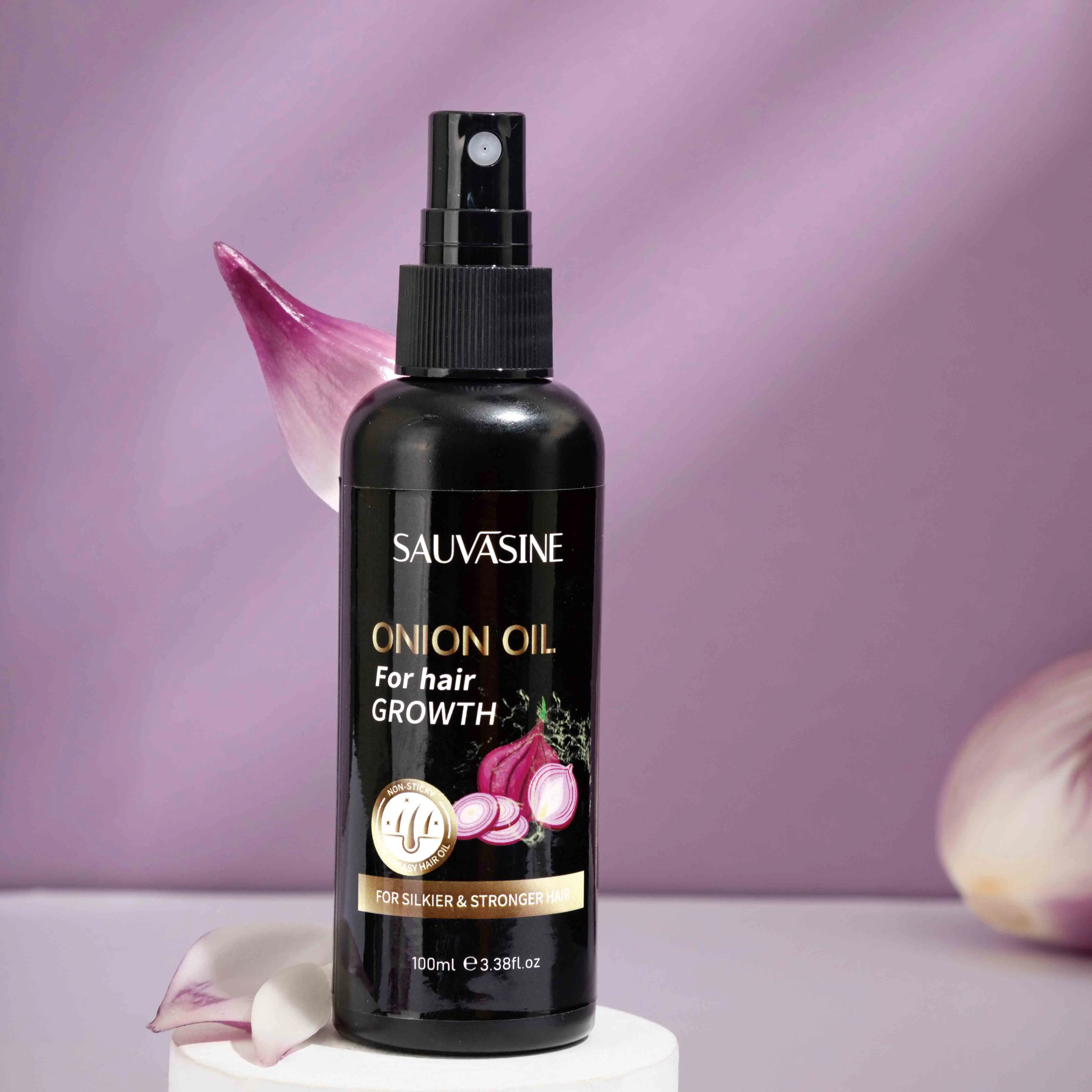 Privae label pure vegan organic nourishing repairing hair-loss prevention healthy hair growth care onion oil for hair growth