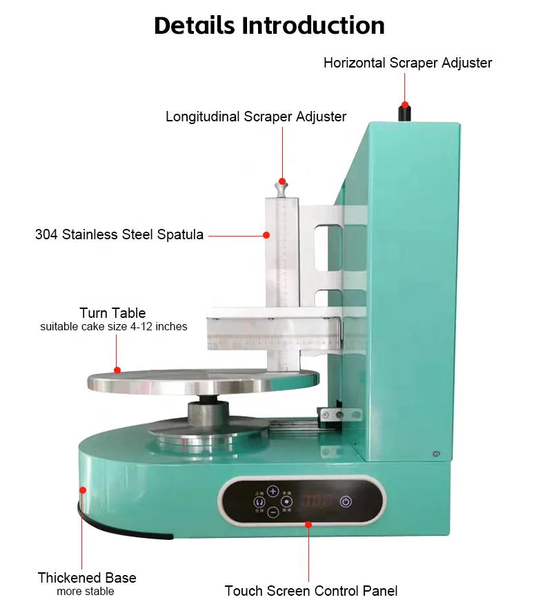 Small fully automatic Birthday cake Spreading Decorating Machine Desk Cake bread cream Coating Filling Smoothing Machine