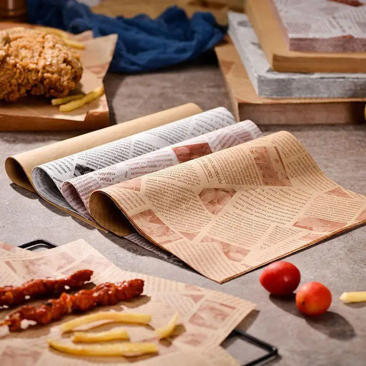 Food Safe Wrapping Paper wholesale sandwich grease-proof paper baking bread custom hamburger paper
