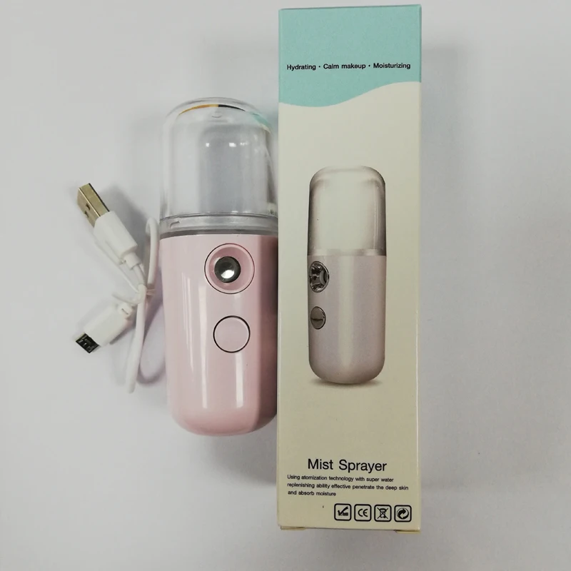  30ml Портативный точный спрейер тумана нано-де-алкоголя НЧ-динамик мини крутящийся испаритель для лица заряжающаяся от usb-дисплея