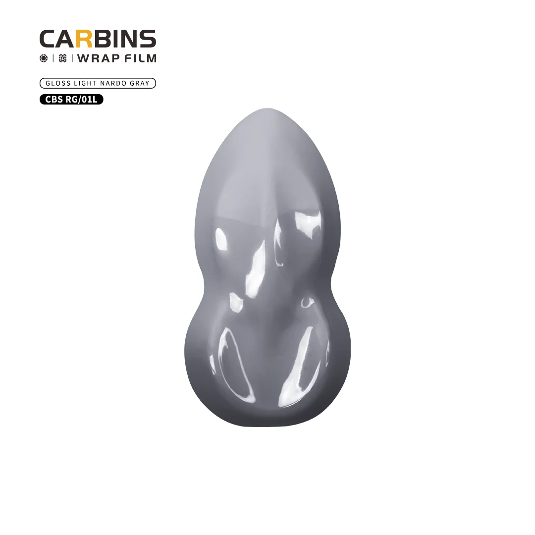 Carbins Brand Glossy Series Car Wrap For Full Body 18 meters Free Bubble Stretch Light Nardo Gray Vinyl Film