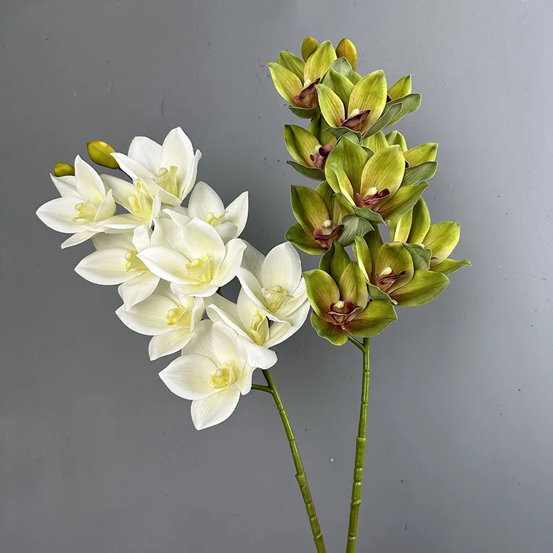 Feel Cymbidium Simulation Flower 3D Printing High Quality Decorative Flowers Home Wedding Mall Phalaenopsis Orchid