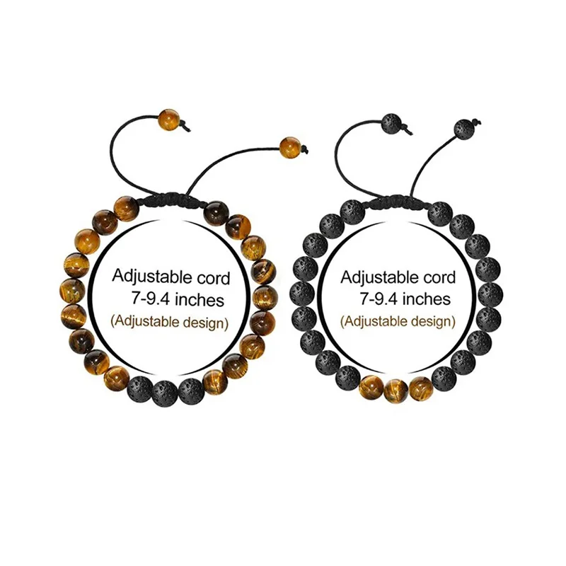 SC Fashion Essential Oil Diffuser Beaded Bracelet Aromatherapy Lava Rock Stone Men Bracelet Cool Round 8mm Tiger Eye Bracelet