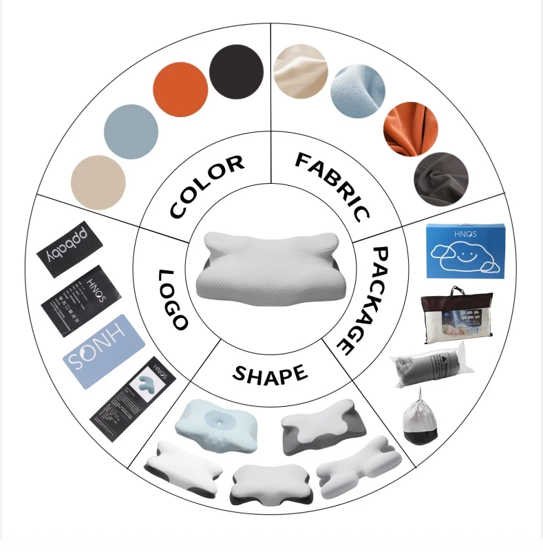 Removable Cover Cervical Neck Butterfly Pillow Orthopedic Pillow With Memory Cotton Effect Memory Foam