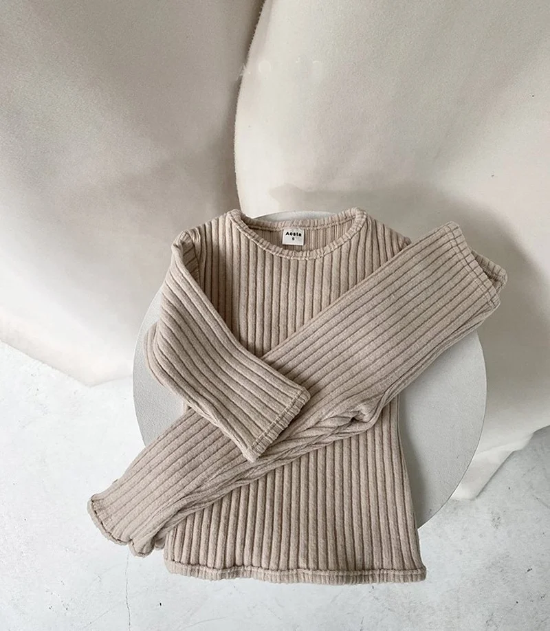 Children Clothing Ins Korean Autumn Winter Baby Solid Warm Comfortable Top Thickened Sanding Little Girl Clothes