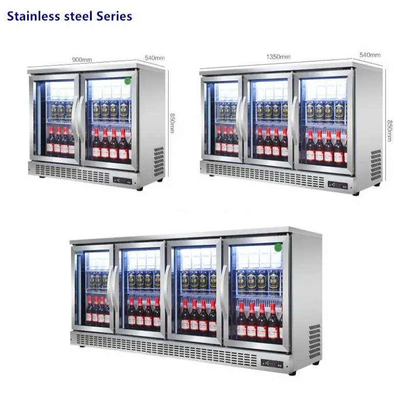 Commercial 3 Glass Door Bar Counter Beer Cooler Table Top Beverage Mini Small Display Fridge Counter Top Refrigerator