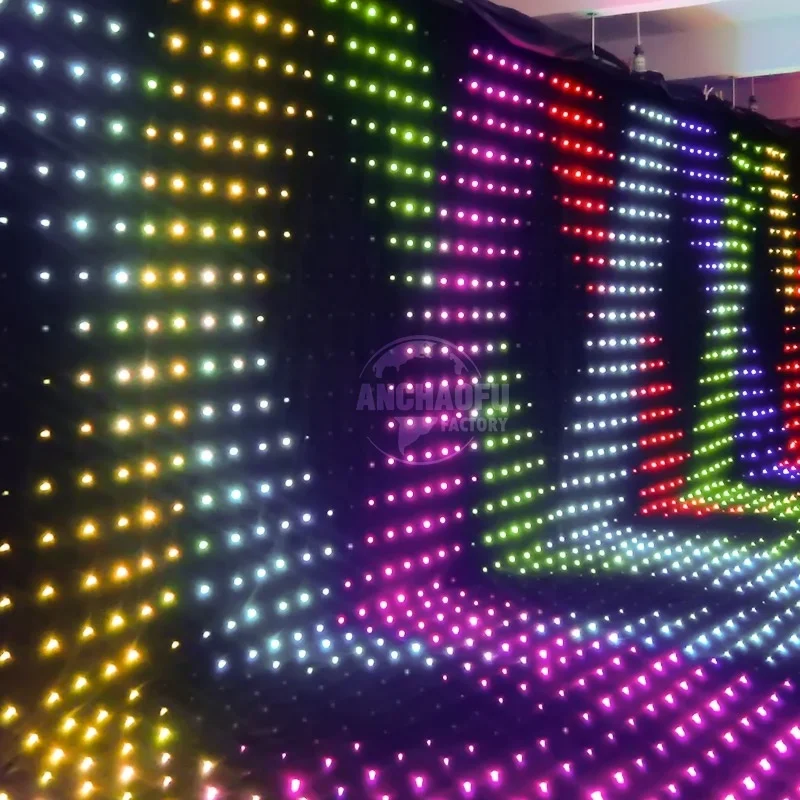 Professional RGB Vision Curtain Manufacturer DMX Led Video Curtain For Wedding Party Show