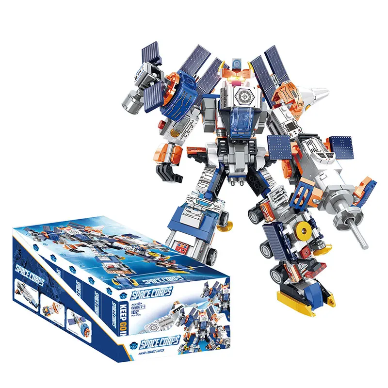 Deformation Robot Model Toys 644PCS Space Rocket Assembly Plastic Mini Building Block Kits