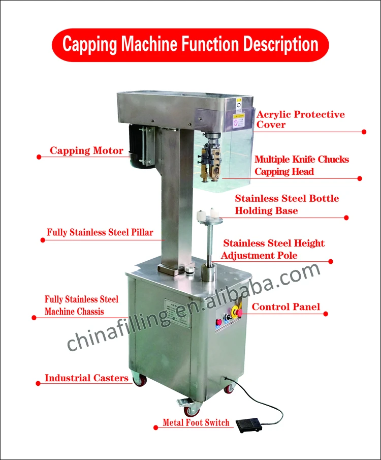 Wholesale Wine Glass Beer Bottles 750ml Metal Screw Locking Cap Capping Seal Sealing Machine