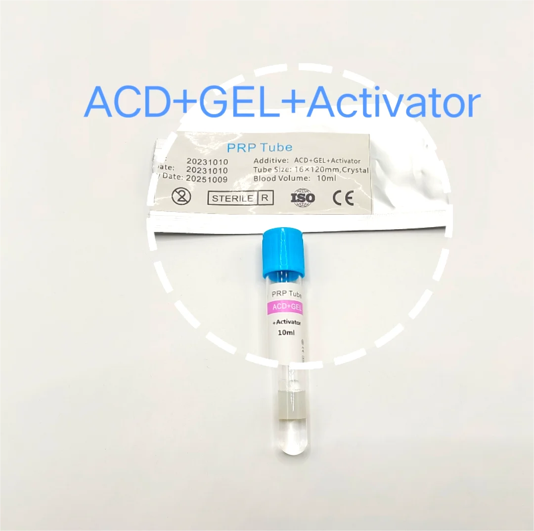 PRP tube ACD GEL ACTIVATOR PET Glass Crystal for skin rejuvenation alopecia treatment dental use