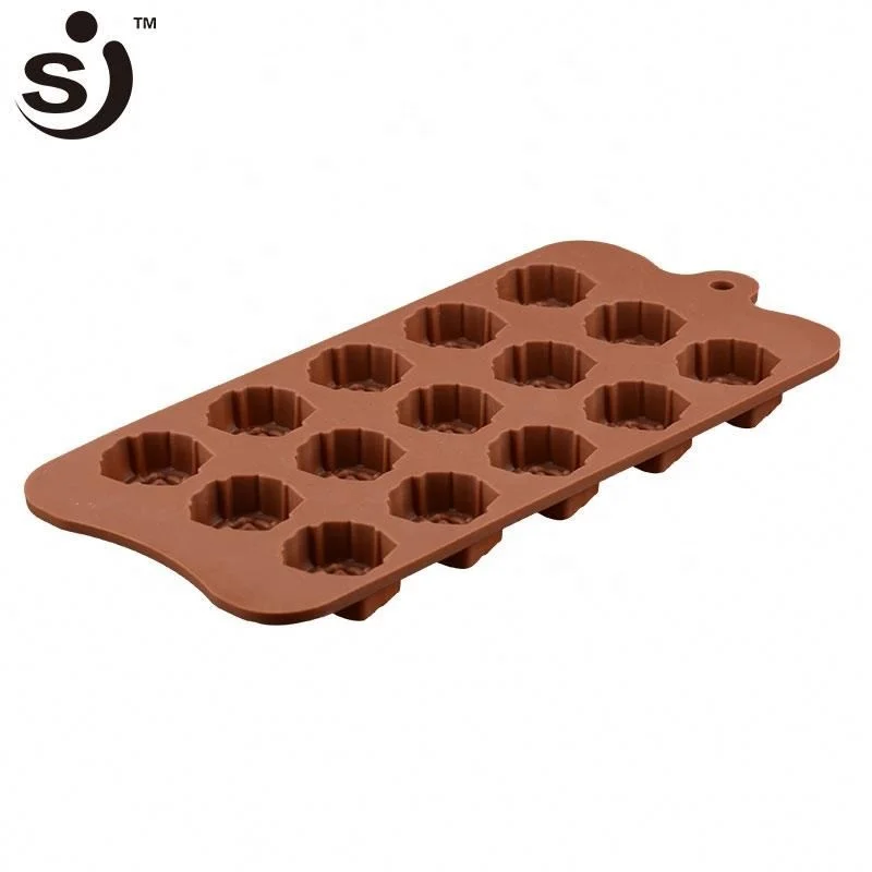 Cheap 15 Cavity Rose Flower Style Mini 3D Custom Non-stick Silicone Chocolate Mold