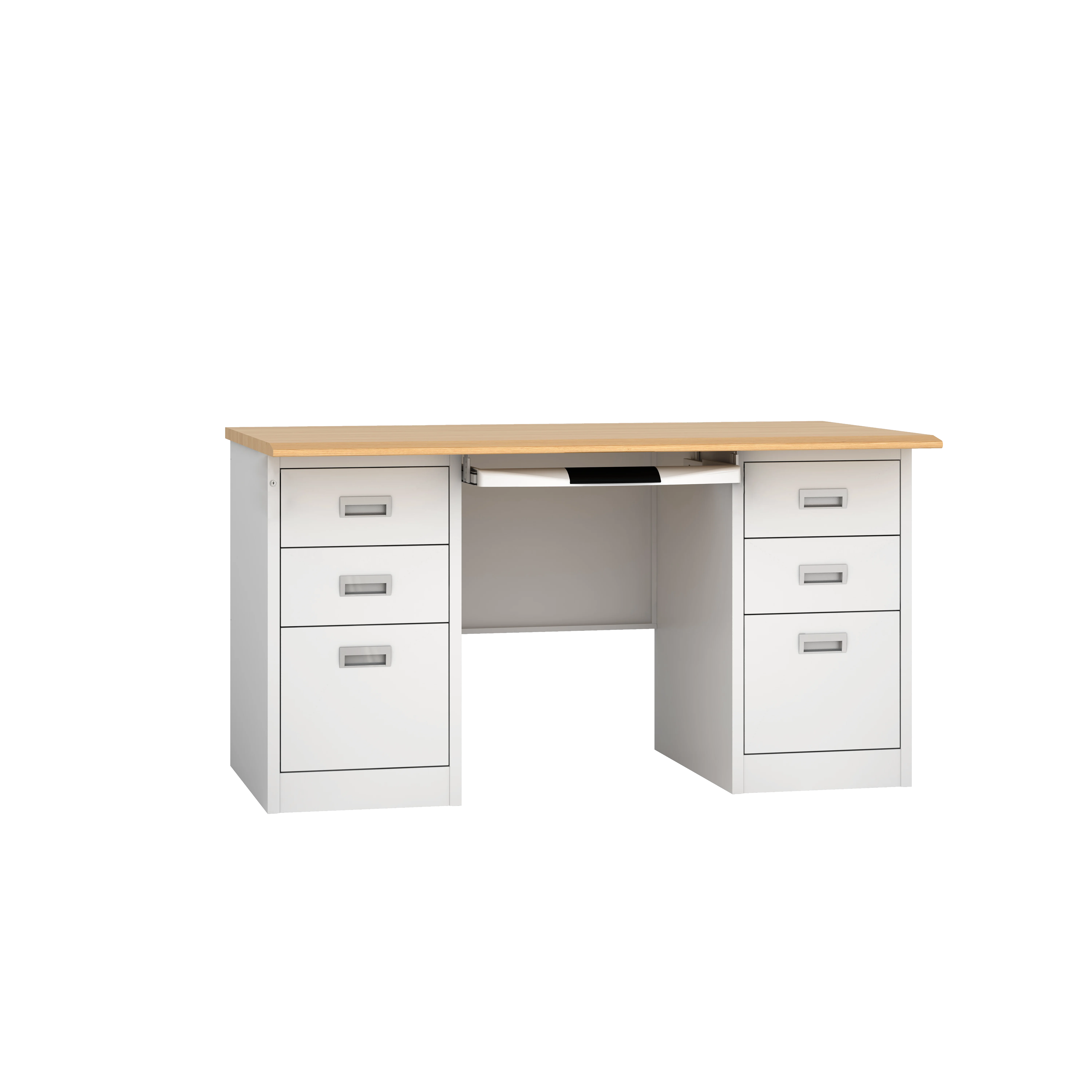Modern Design Knock-down Steel Metal Office Table Furniture Computer Metal Desk with Drawers