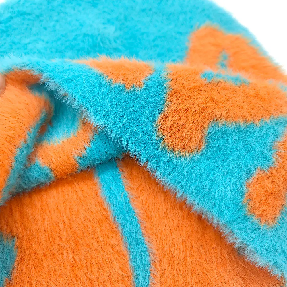 High Quality Jacquard Custom Logo Mohair Knit Winter Y2k Wool Fuzzy Mea Culpa Beanies