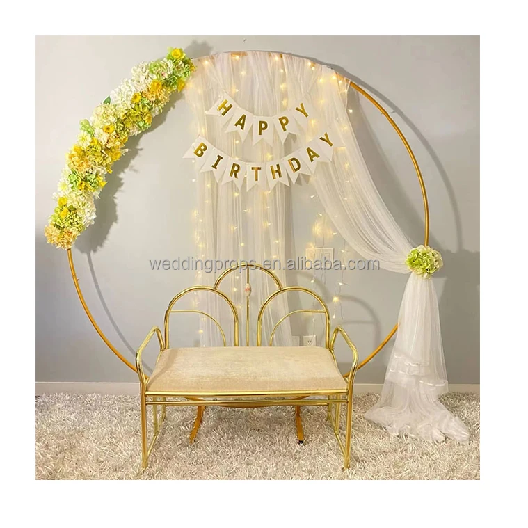 C-081 Wedding Decoration Party Event round backdrop stand Metal Flower Balloon Frame Arch stand backdrop