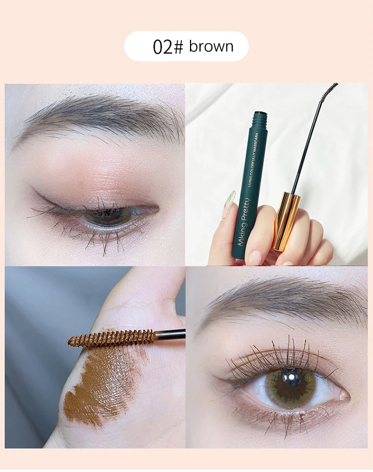 Тушь для ресниц Leting макияжа веганская тушь из 4D волокна плотная стойкая водостойкая Удлиняющая 2 в 1