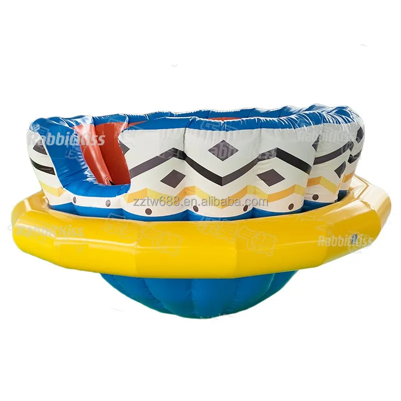 Factory Price Water Spinning Ball Inflatable Drag Spinning UFO Towable Tube Inflatable Water Rotating Disco Boat